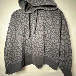 Nike Cropped Gray Leopard Print Women's Hoodie